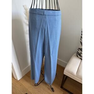St. John Collection Blue Santana Knit Wide Leg Pull-On Pants Size 10